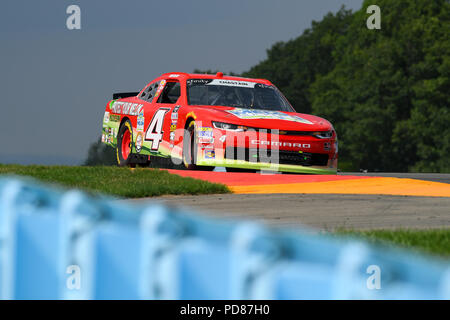 4 août 2018 : EUROSPORT France pilote de la série NASCAR Ross Chastain (4) au cours de la série NASCAR Zippo 200 EUROSPORT France au Glen le Samedi, Août 4, 2018 à Watkins Glen International, à Watkins Glen, New York. Barnes riche/CSM Banque D'Images