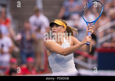 Le 06 août 2018 : Maria Sharapova au premier tour match de la Coupe Rogers au stade ouvert canadien de IGA à Montréal, Canada. Daniel Lea/CSM. Banque D'Images