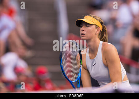 Le 06 août 2018 : Maria Sharapova au premier tour match de la Coupe Rogers au stade ouvert canadien de IGA à Montréal, Canada. Daniel Lea/CSM. Banque D'Images