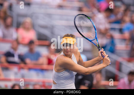 Le 06 août 2018 : Maria Sharapova au premier tour match de la Coupe Rogers au stade ouvert canadien de IGA à Montréal, Canada. Daniel Lea/CSM. Banque D'Images