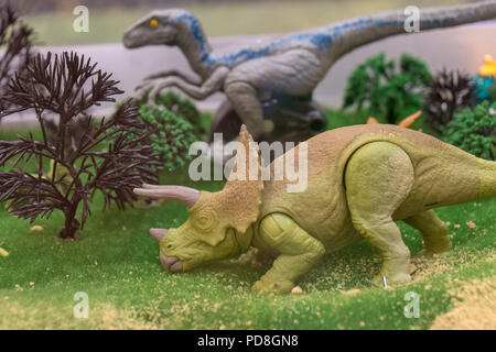 Shanghai, Shanghai, Chine. 8e août 2018. Shanghai, Chine - le 'Jurassic World : Fallen Kingdom' exposition thématique est tenue à un centre commercial à Shanghai, Chine. Crédit : SIPA Asie/ZUMA/Alamy Fil Live News Banque D'Images