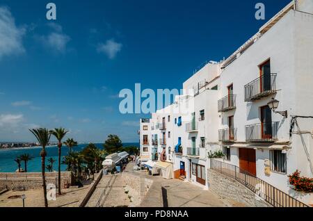 Vue panoramique de l'océan autour Peniscola, Castellon, Espagne Banque D'Images