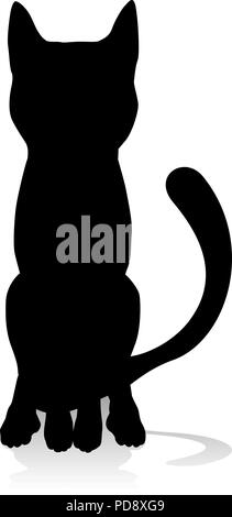 Silhouette de chat Animal Illustration de Vecteur