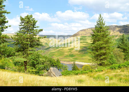 Réservoir d'Dovestone est à la convergence des vallées de la Greenfield et Chew Brooks au-dessus du village de Greenfield, sur Tameside Moor Banque D'Images