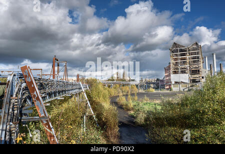 L'usine de produits chimiques abandonnés au site Brunner Mond, Winnington, Northwich, Cheshire. Banque D'Images