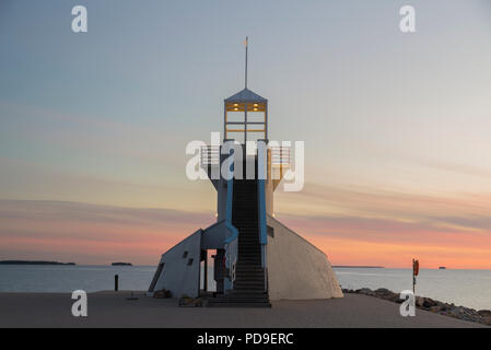 Phare de Nallikari à Oulu, Finlande Banque D'Images