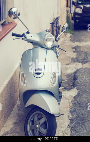 Scooter vintage gris Banque D'Images