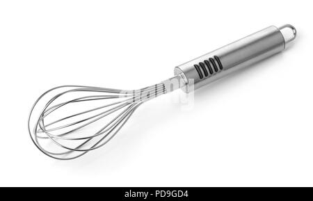 Fouet en acier inoxydable kithen isolated on white Banque D'Images