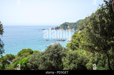 Sur la mer de jardins Santa Clotilde, Catalogne Banque D'Images