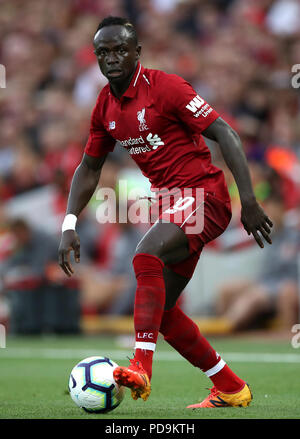 Le centre de Liverpool, Sadio Mane lors de la pré-saison match à Anfield, Liverpool Banque D'Images