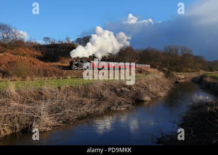 69621 sur les approches Cheddleton Churnet Valley Railway 21.2.15 Banque D'Images