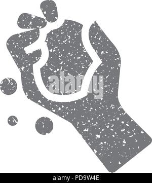 L'icône Grunge - Hand holding snow Illustration de Vecteur