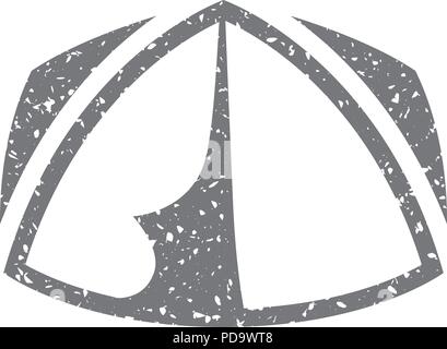 L'icône Grunge - tente de camping Illustration de Vecteur