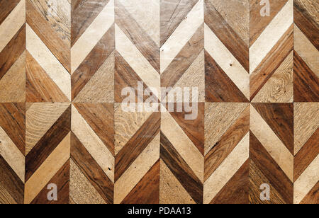 Design parquet en bois naturel, motif géométrique. Vue de face, la texture de fond photo Banque D'Images