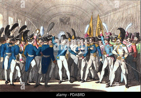 Insurrection de Novembre (1830-1831) alias Polonais-russe Guerre ou révolution des cadets. Ici le Tsar Nicolas I est indiqué à ses dirigeants de l'insurrection polonaise. Banque D'Images