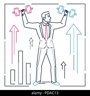 Barres de levage d'affaires - ligne style design illustration Illustration de Vecteur