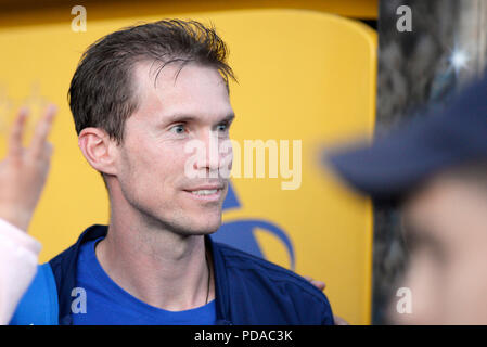 MINSK, BELARUS - 23 MAI 2018 : Alexander Hleb s'occupe de la Premier League match de football entre le FC Dynamo Minsk et FC Ba Banque D'Images