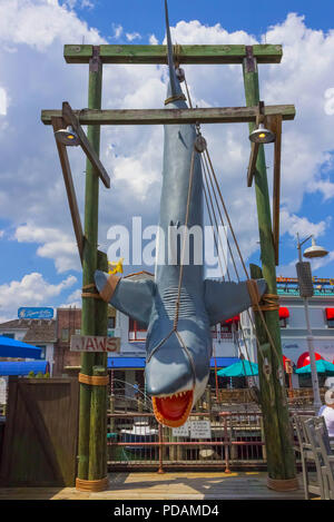 Orlando, Floride, USA - 10 mai 2018 : les mâchoires d'un requin au parc Universal Studios. Orlando est un parc à thème Resort à Orlando, en Floride. Banque D'Images