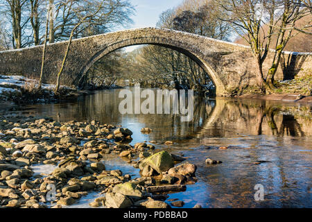 Ivelet bridge en hiver Banque D'Images