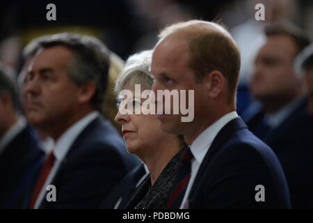 Le duc de Cambridge et premier ministre Theresa peut assister à un service à la Cathédrale d'Amiens, France, pour marquer le centenaire de la bataille d'Amiens et de l'offensive des Cent Jours' qui a été un point décisif de la Première Guerre mondiale. Banque D'Images