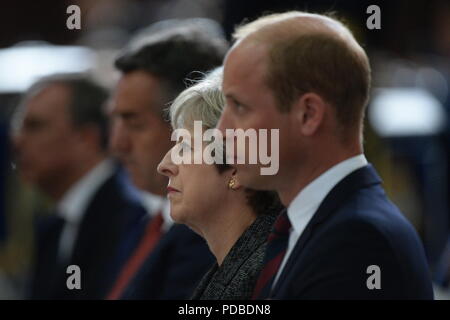 Le duc de Cambridge et premier ministre Theresa peut assister à un service à la Cathédrale d'Amiens, France, pour marquer le centenaire de la bataille d'Amiens et de l'offensive des Cent Jours' qui a été un point décisif de la Première Guerre mondiale. Banque D'Images