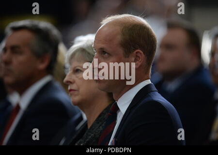 Le duc de Cambridge et premier ministre Theresa peut assister à un service à la Cathédrale d'Amiens, France, pour marquer le centenaire de la bataille d'Amiens et de l'offensive des Cent Jours' qui a été un point décisif de la Première Guerre mondiale. Banque D'Images