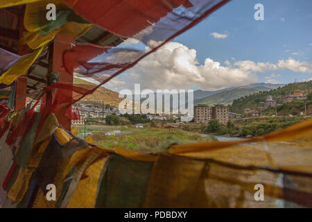 Vue sur Thimphu. Bhoutan Banque D'Images