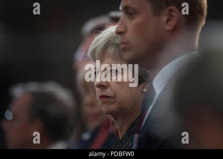 Le duc de Cambridge et premier ministre Theresa peut assister à un service à la Cathédrale d'Amiens, France, pour marquer le centenaire de la bataille d'Amiens et de l'offensive des Cent Jours' qui a été un point décisif de la Première Guerre mondiale. Banque D'Images