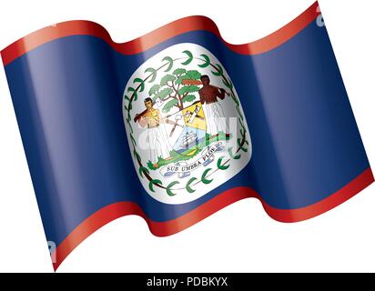 Pavillon du Belize, vector illustration sur fond blanc Illustration de Vecteur