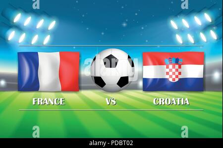 La France contre la Croatie football match illustration Illustration de Vecteur