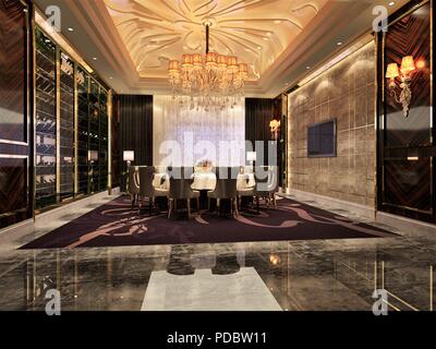 Réunion de rendu 3D et la salle à manger Banque D'Images