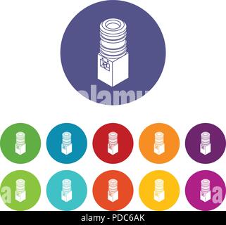 Refroidisseur d'eau bureau icons set vector color Illustration de Vecteur