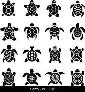 Logo tortue haut afficher les icônes, le style simple Illustration de Vecteur