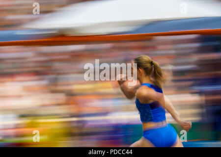 Berlin, Allemagne. 8 août 2018 : Elena Vallortigara de l'Italie au cours de la qualification de saut en hauteur pour les femmes au Stade Olympique, à Berlin, à l'European Athletics Championship. Ulrik Pedersen/CSM Crédit : Cal Sport Media/Alamy Live News Banque D'Images