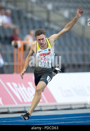 Niklas KAUL (Allemagne), Action, Decathlon 100m, le 07.08.2018 Championnats d'Europe d'athlétisme 2018 à Berlin/Allemagne à partir de 06.08. - 12.08.2018. Dans le monde d'utilisation | Banque D'Images