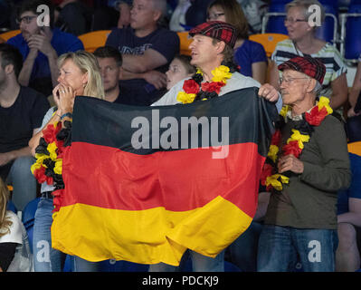 Glasgow, Ecosse, Royaume-Uni. 9 Août, 2018. 9 août 2018, Tollcross International Swimming Centre, Glasgow, Ecosse, Glasgow 2018 championnats de natation européenne ; German natation fans soutenir leur équipe Credit : Action Plus Sport Images/Alamy Live News Banque D'Images