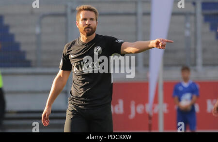 Duisburg, Allemagne. Le 08 août, 2018. Duisburg, Allemagne le 8 août 2018, 3e journée de ligue 3, KFC Uerdingen 05 vs SV Meppen : Thilo Leugers (SVM) les gestes. Credit : Juergen Schwarz/Alamy Live News Banque D'Images