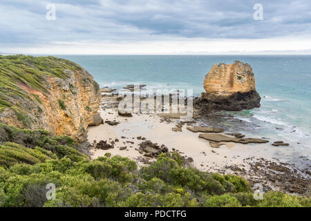 Vue de la côte au Aireys Inlet, sur la Great Ocean Road, Victoria, Australie Banque D'Images