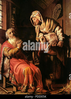 Tobie et Anna avec le chevreau, Rembrandt, Leon Lhermitte, . Banque D'Images