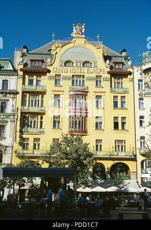 Le Grand Hotel Europa à la place Wenceslas de Prague Banque D'Images