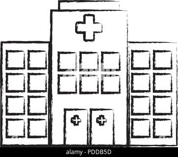 Bâtiment de l'hôpital icône sur fond blanc, vector illustration Illustration de Vecteur