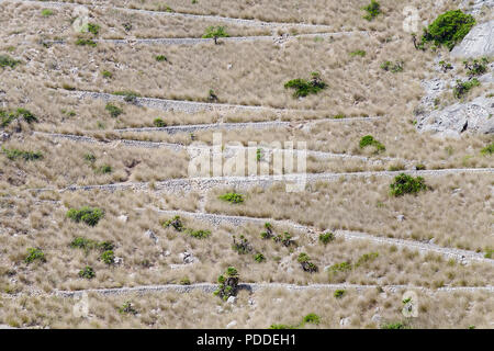 Sentier de la Serpentine dans les montagnes de Majorque, Espagne Banque D'Images