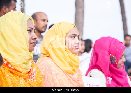 Rome, Italie. Le 08 août, 2018. Sit-in à la Piazza Madonna di Loreto à Rome organisée par le Bangladesh à Rome en solidarité avec la manifestation étudiante au Bangladesh. Crédit : Matteo Nardone/Pacific Press/Alamy Live News Banque D'Images