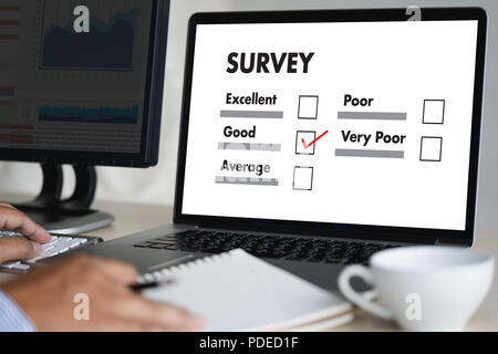 Enquête et analyse des résultats d'affaires Concept Découverte Banque D'Images