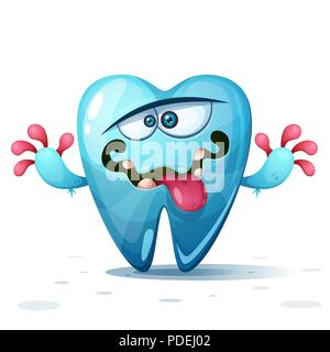 Drôle, mignon, dent fou caractères. Cartoon illustration. Illustration de Vecteur