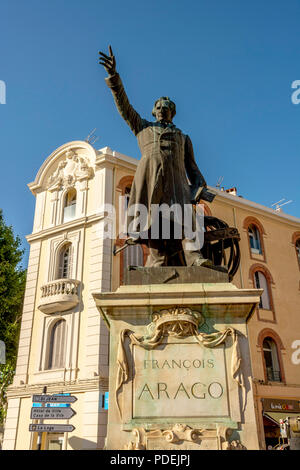 Statue de François Arago , Perpignan, Pyrénées-Orientales, Occitanie, France Banque D'Images