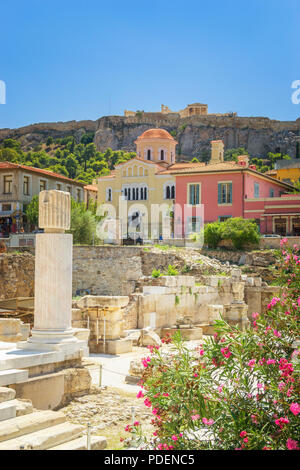 Bibliothèque d'Hadrien Athènes, Grèce Banque D'Images