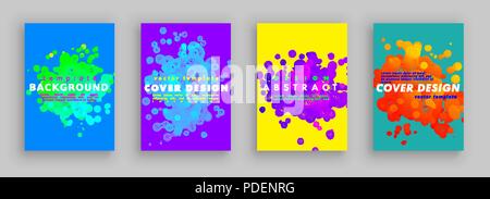Résumé moderne couvre ensemble. Liquide à partir de lignes. Gradient de composition. formes de liquide Bulles de couleur. Conception de la couverture futuriste. Modèle vectoriel Illustration de Vecteur