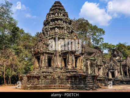 Dans les ruines du temple d'Angkor Wat, au Cambodge Banque D'Images