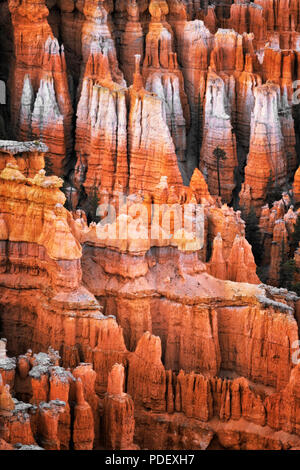 Le crépuscule civil du soir sur l'éclat de la ville silencieuse hoodoos de Inspiration Point dans l'Utah, le Parc National de Bryce Canyon. Banque D'Images